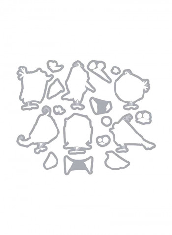 18-Piece Framelits Bird Crazy Die Set Beige/Purple/Yellow