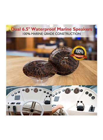 2-Piece Marine Outdoor Audio Dual Stereo Sound Speakers