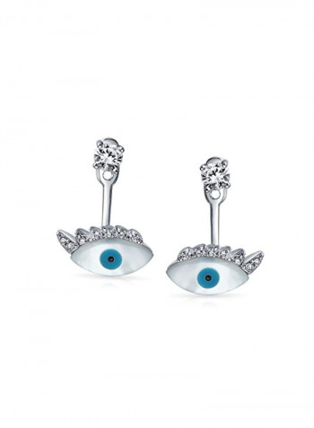 925 Sterling Silver Cubic Zirconia Studded Earrings
