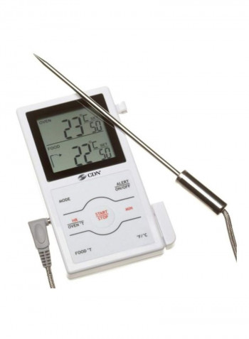 Dual Sensing Programmable Probe Thermometer White 10x5.5x1.5inch