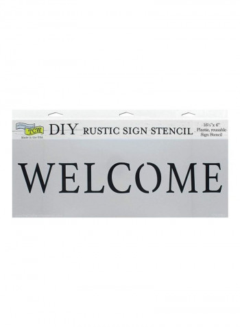 ستنسل بنمط كلمة "Welcome" أسود
