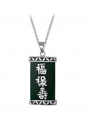 925 Sterling Silver Agate Studded Pendant Necklace