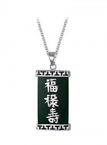 925 Sterling Silver Agate Studded Pendant Necklace