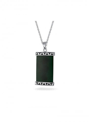 925 Sterling Silver Agate Studded Pendant Necklace