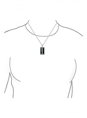 925 Sterling Silver Agate Studded Pendant Necklace