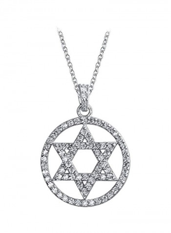 925 Sterling Silver Cubic Zirconia Studded Pendant Necklace