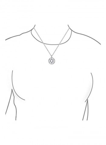925 Sterling Silver Cubic Zirconia Studded Pendant Necklace