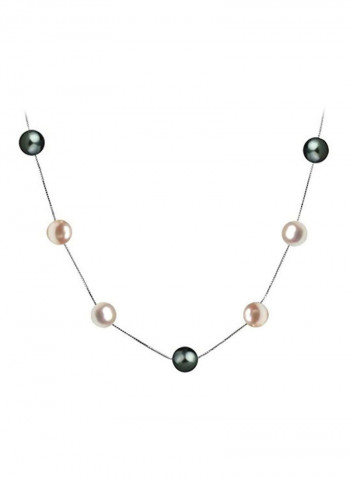 925 Sterling Silver Pearl Studded Necklace