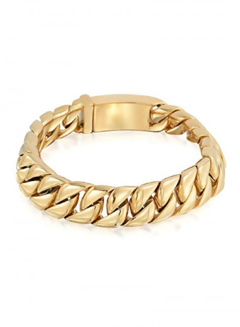 Gold Plated Stainless Steel Curb Link Chain Bracelet