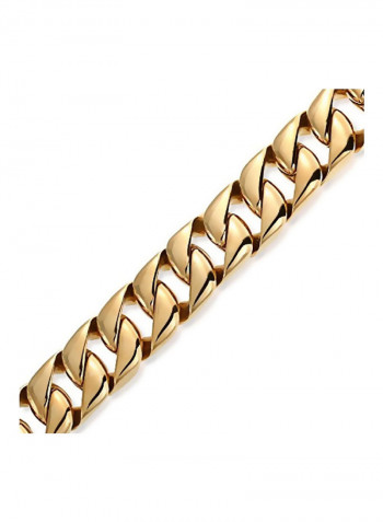 Gold Plated Stainless Steel Curb Link Chain Bracelet