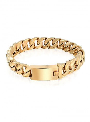 Gold Plated Stainless Steel Curb Link Chain Bracelet