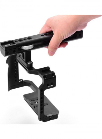Camera Cage With Top Handle Grip Black