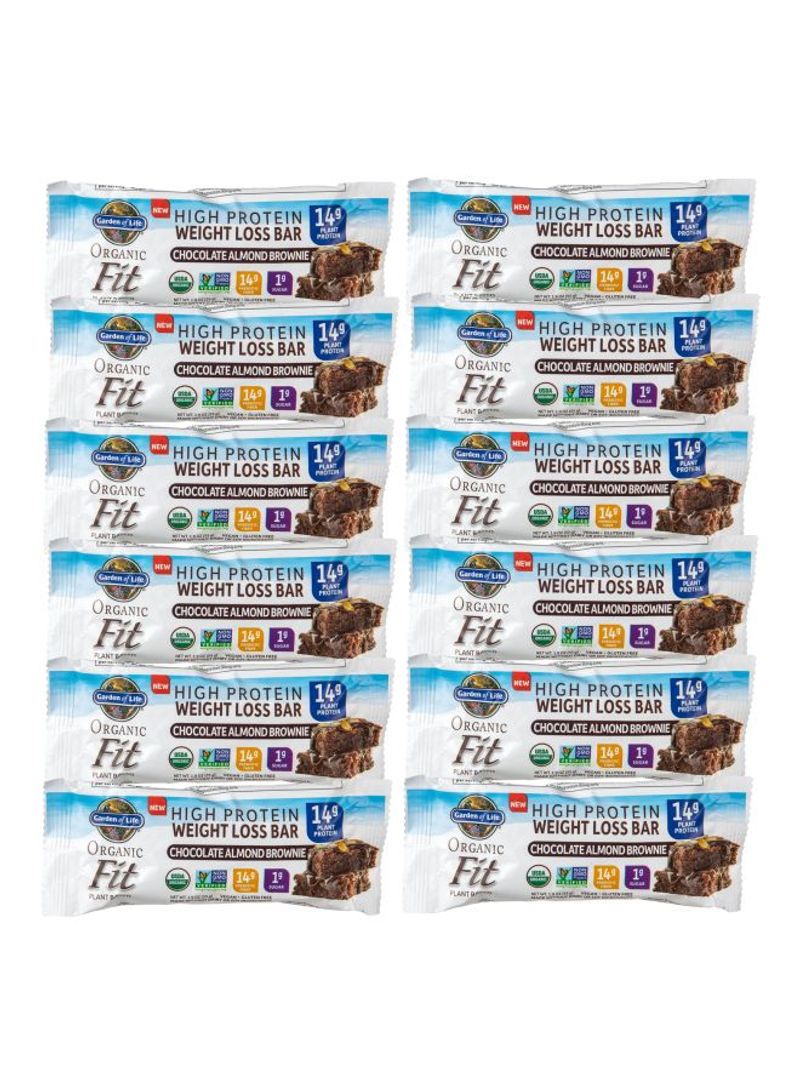Pack Of 12 Organic Fit Chocolate Amond Brownie High Protein Weight Loss Bar