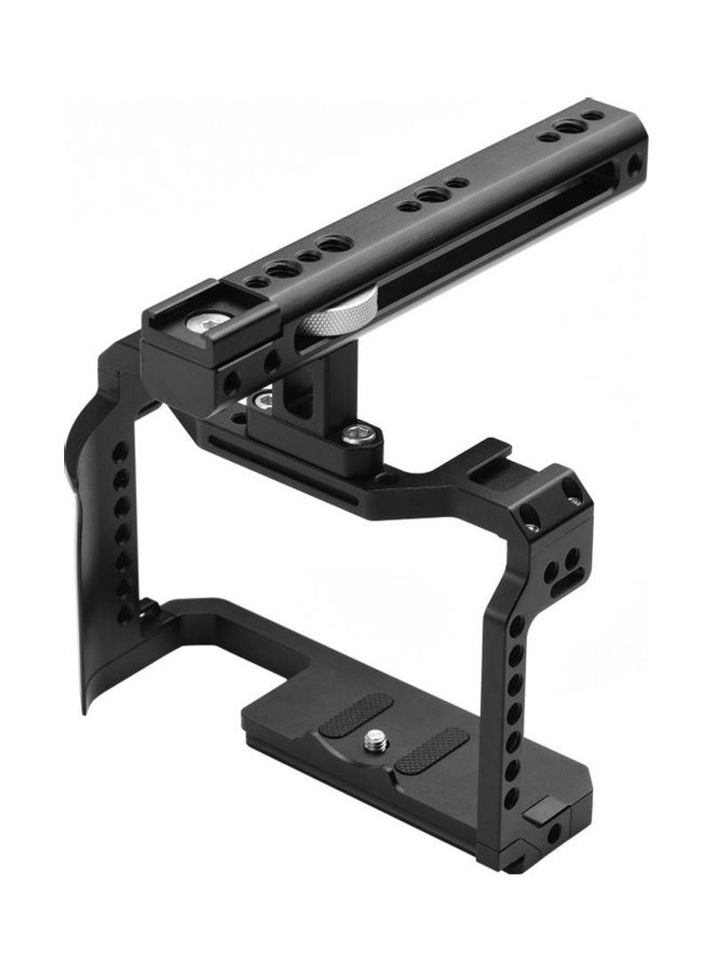 Camera Cage Video Rig Stabilizer with Top Handle Grip Black