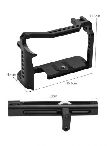 Camera Cage Video Rig Stabilizer with Top Handle Grip Black