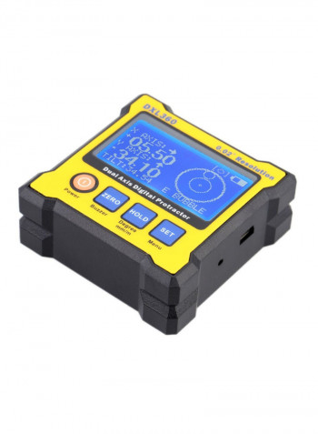 Dual Axis Digital Angle Protractor With LCD Display Black/Yellow 7 x 6 x 3centimeter
