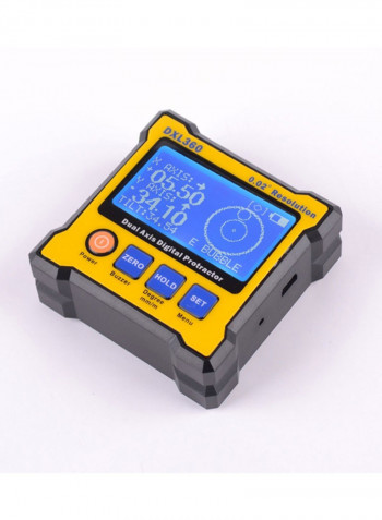 Dual Axis Digital Angle Protractor With LCD Display Black/Yellow 7 x 6 x 3centimeter
