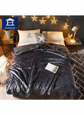 Double Side Soft Blanket Cotton Black 200x230centimeter