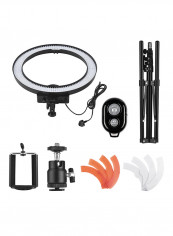 LED Video Light Dimmable Photography Ring Fill Light Set 18inch Multicolour