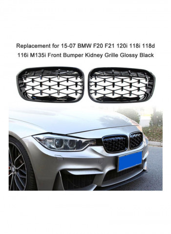 2-Piece Front Bumper Kidney Grille for 15-07 BMW F20 F21 120i 118i 118d 116i M135i