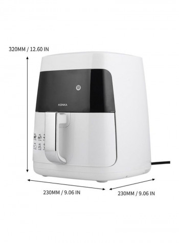 Portable Cooking Air Fryer Machine White 2.5L