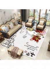 Home Rug Chinese Style Flower Vase Print Non-Slip Living Room Bedroom Floor Mat multicolour 140*200(W*L)cmcm