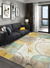 Home Rug Modern Style Luxury Anti-Slip Living Room Bedroom Floor Mat Yellow 140*200(W*L)cmcm