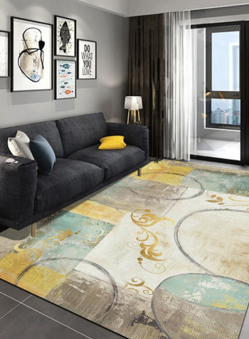 Home Rug Modern Style Luxury Anti-Slip Living Room Bedroom Floor Mat Yellow 140*200(W*L)cmcm