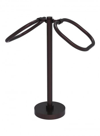 Two Ring Oval Guest Towel Holder Brown 9x20x6inch
