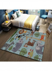 Cartoon Animal Pattern Rug Multicolour 140x200cm