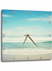 Gentle Ocean Waves Beach Theme Art Wall Clock Multicolour 15x15inch