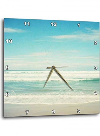 Gentle Ocean Waves Beach Theme Art Wall Clock Multicolour 15x15inch