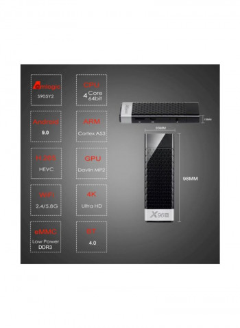 X96S Smart Android TV Set Top Box STB1008 Black/Silver