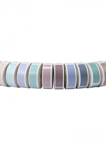 12-Piece Waterproof Tear Resistant Thermal Printing Label Paper Barcode 1.2 x 4cm Multicolour