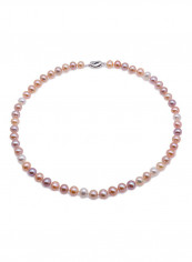 Flat Round Natural Pink And Freshwater Pearl Necklace