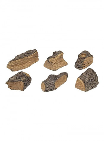 6-Piece Gas Logs Decorative Wood Chips Brown/White