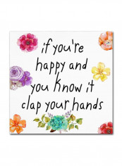 Happy Canvas Wall Art Multicolour 18 x 18inch