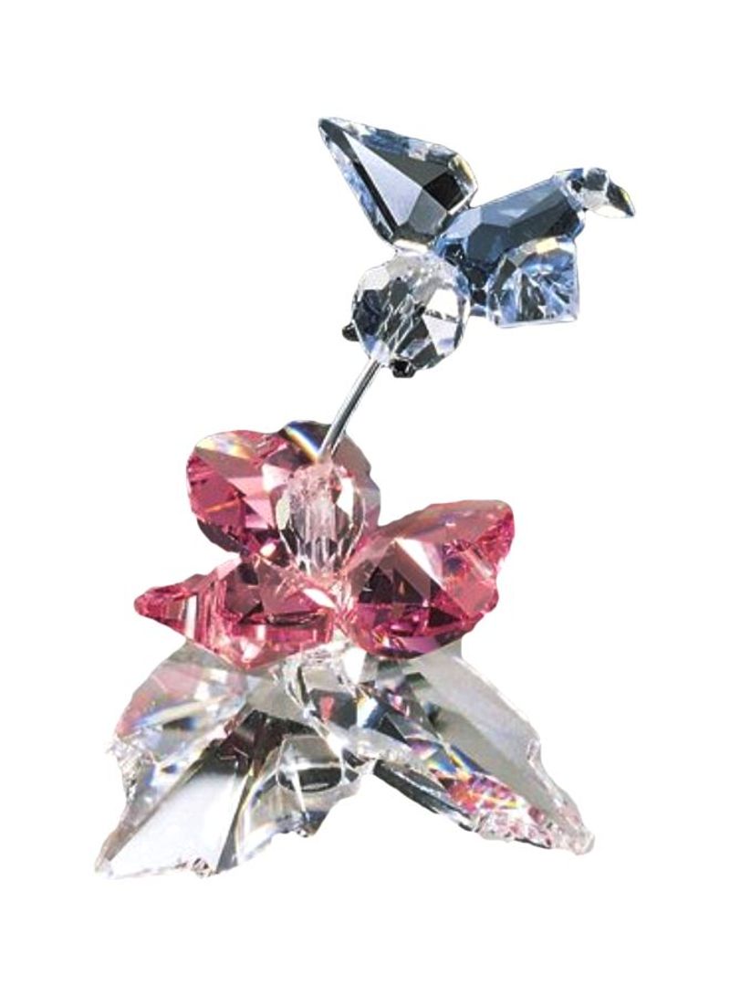 Hummingbird Figurine Clear/Pink/Blue 3.3x3.2x2.9inch
