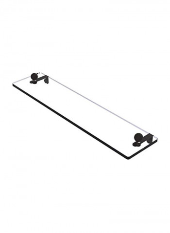 Wall Mounted Glass Shelf Clear/Black 22x5x3inch