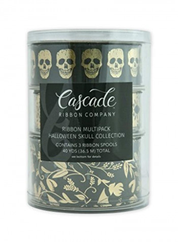 3-Piece Halloween Collection Ribbon Black/Beige
