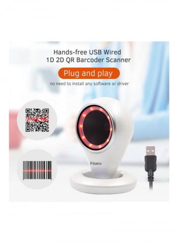 Omnidirectional QR Barcoder Scanner White