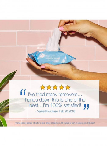 Pack Of 2 Ultra Soft Makeup Remover Cleansing Towelettes 19x18.5cm