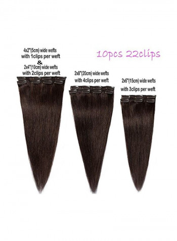 10-Piece Human Hair Wig Dark Brown