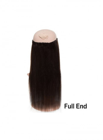 10-Piece Human Hair Wig Dark Brown