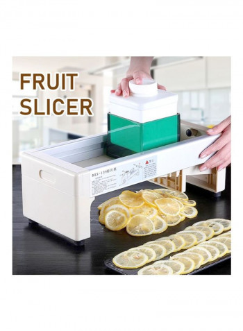 Multifunctional Fruit Slicer White/Green 41.5x16.5x24centimeter
