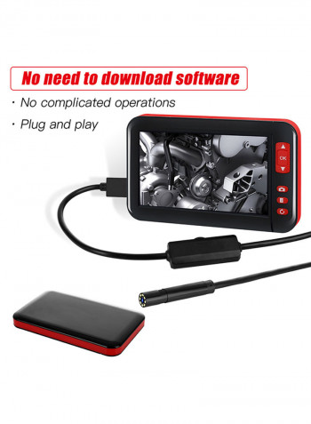 Industrial Endoscope Borescope Inspection Camera Built-In 8 Pieces Of LEDs 8mm Lens With 4.3 Inch High-Definition 1080P Display Screen 16.5 x 12.3 x 5.0cm black