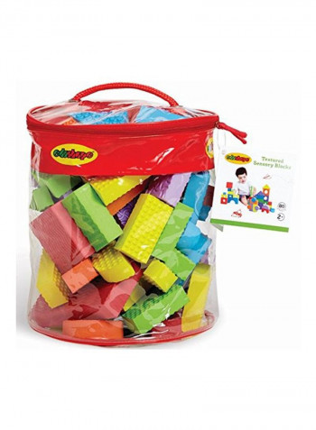 80-Piece Textured Sensory Building Block Set 716080