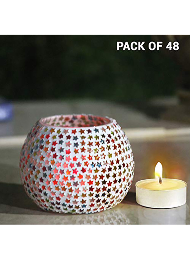 48-Piece Mosaic Glass Votives Tealight Candle Holders Set Multicolour Standardinch
