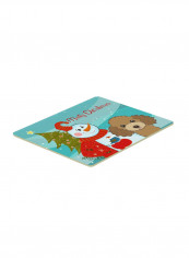 Snowman With Poodle Kitchen/Bath Mat Multicolour 16 x 20inch
