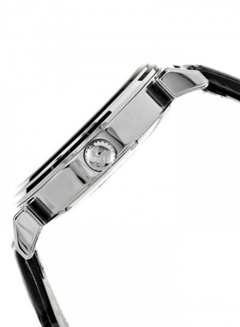 Men's Leather Analog Wrist Watch T8303-SLBB